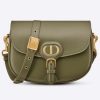 Replica Dior Women Medium Dior Bobby Bag Cedar Green Box Calfskin Flap Closure